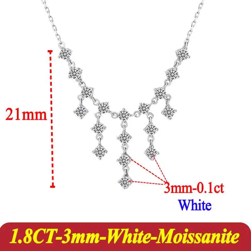 Collar para mujer de plata con moissanita de 3mm