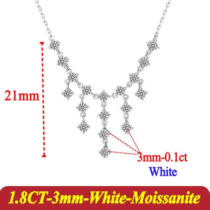 Collar para mujer de plata con moissanita de 3mm