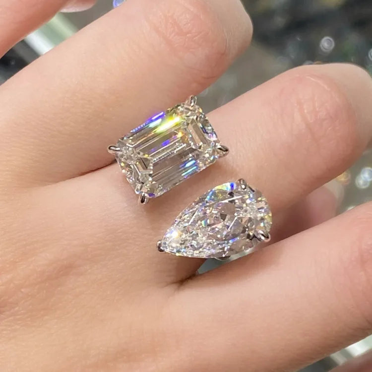 Anillo de platino PT950 de moissanita de 12 quilates