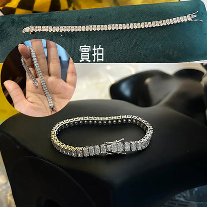Pulsera tenis de moissanita corte ovalado