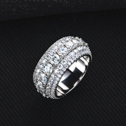 Anillo de diamantes ice out de moissanita, 8.46 quilates