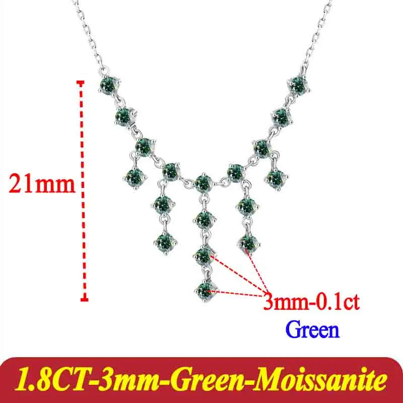 Collar para mujer de plata con moissanita de 3mm