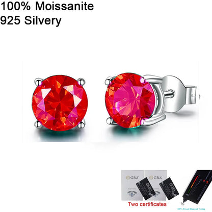 Pendientes de moissanita para mujer, multi-color