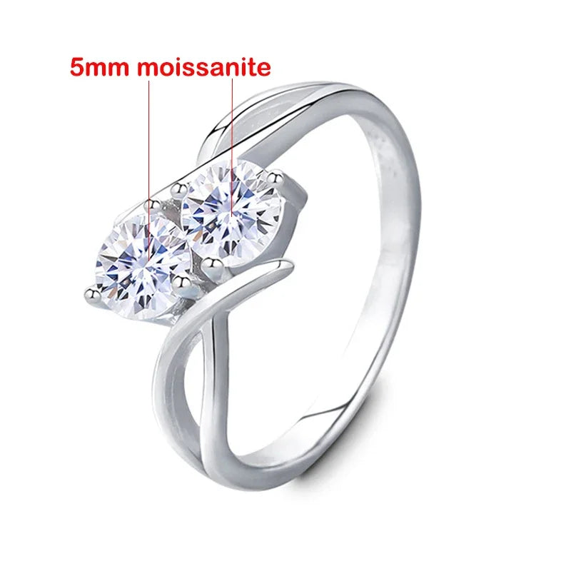 Anillo de promesa de moissanita 1CTTW