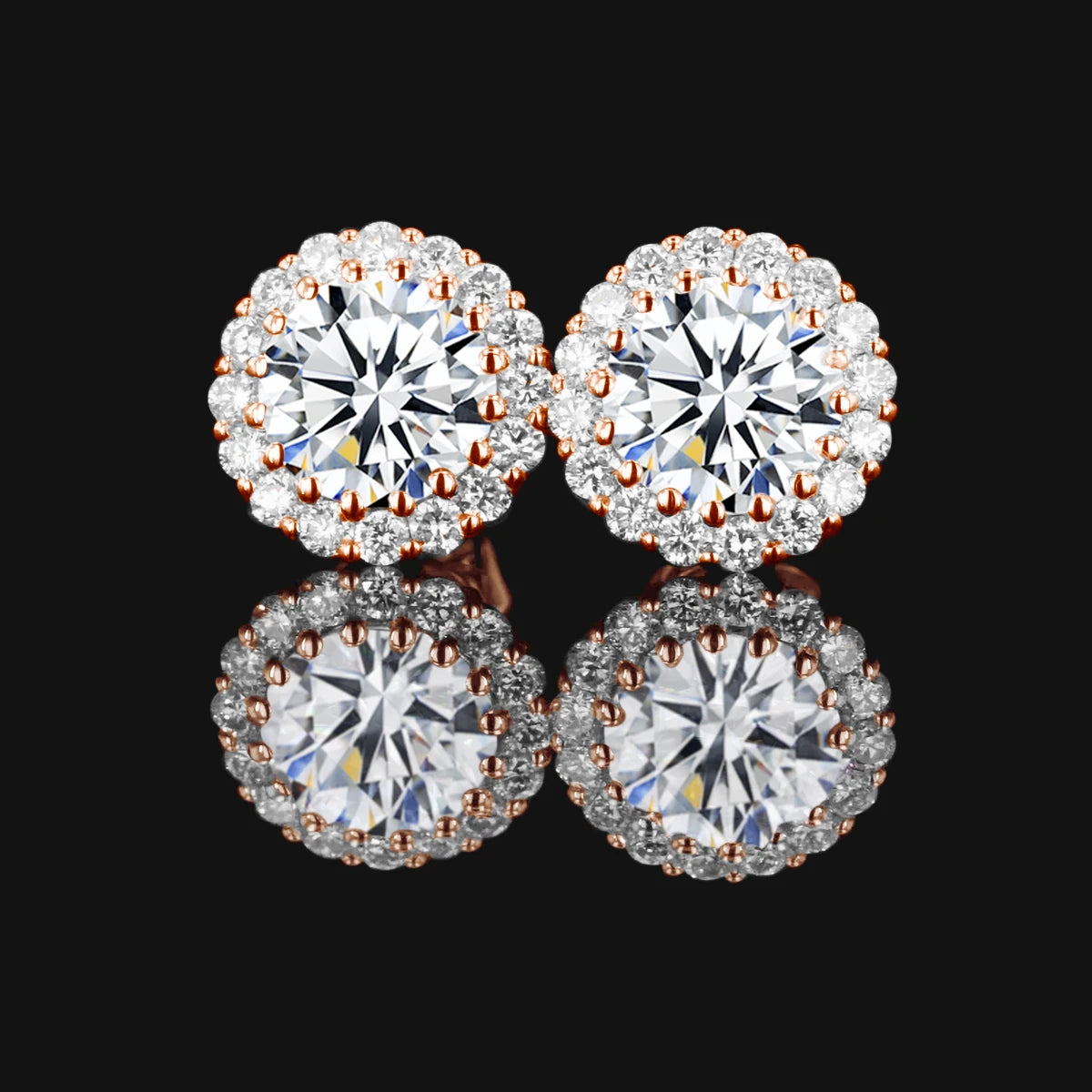 Aretes de plata con moissanita de 1.2 quilates