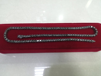 Collar tennis de moissanita negra de 3 - 6.5 mm