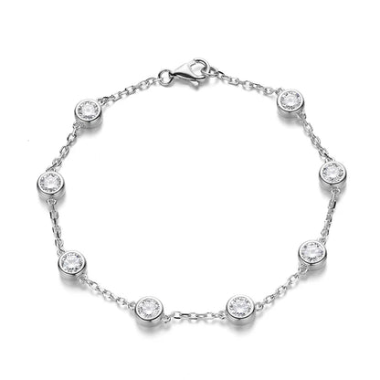 Pulsera tenis de moissanita diseño burbuja