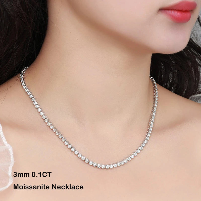 Cadena burbuja de moissanita 0.1ct de 3mm