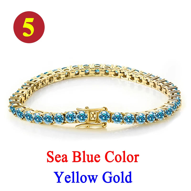 Pulsera tenis, moissanita vvs 3mm