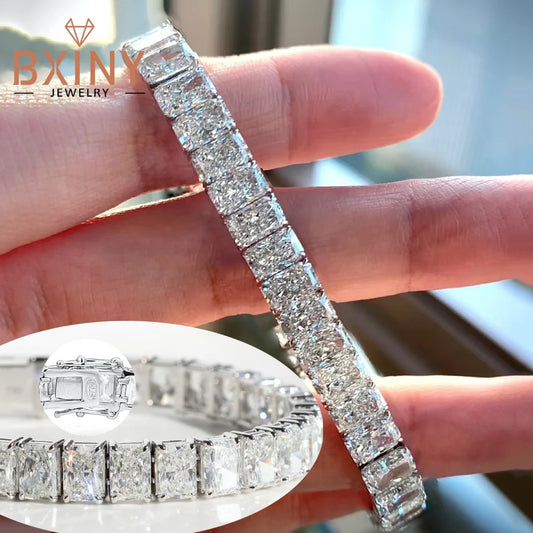 Pulsera de moissanita 3×5 mm corte brillante