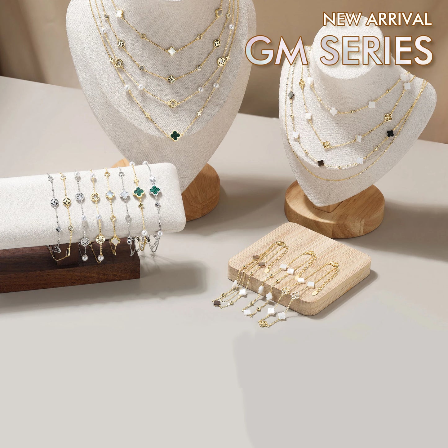 Gargantilla de plata S925 con diseño de trébol de cuatro hojas y hebra de conchas, estilo natural, regalo elegante para uso informal