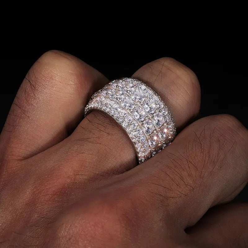 Anillos Hip-Hop Ice Out de moissanita