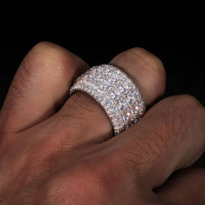 Anillos Hip-Hop Ice Out de moissanita