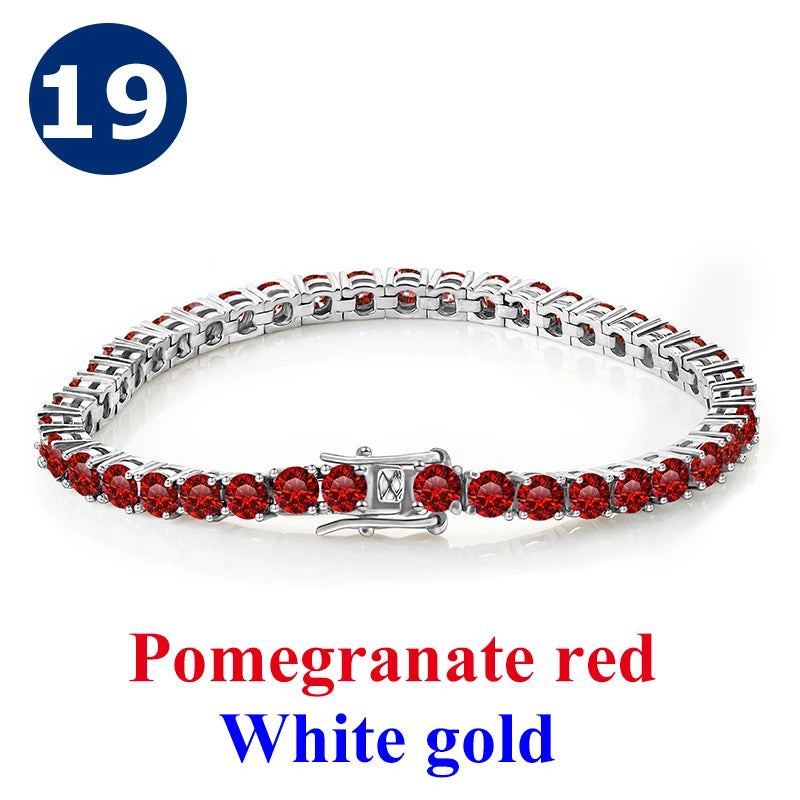 Cadena de tenis de moissanita Unisex Azul