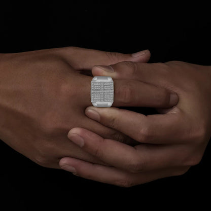 Anillo de moissanita completo para hombre