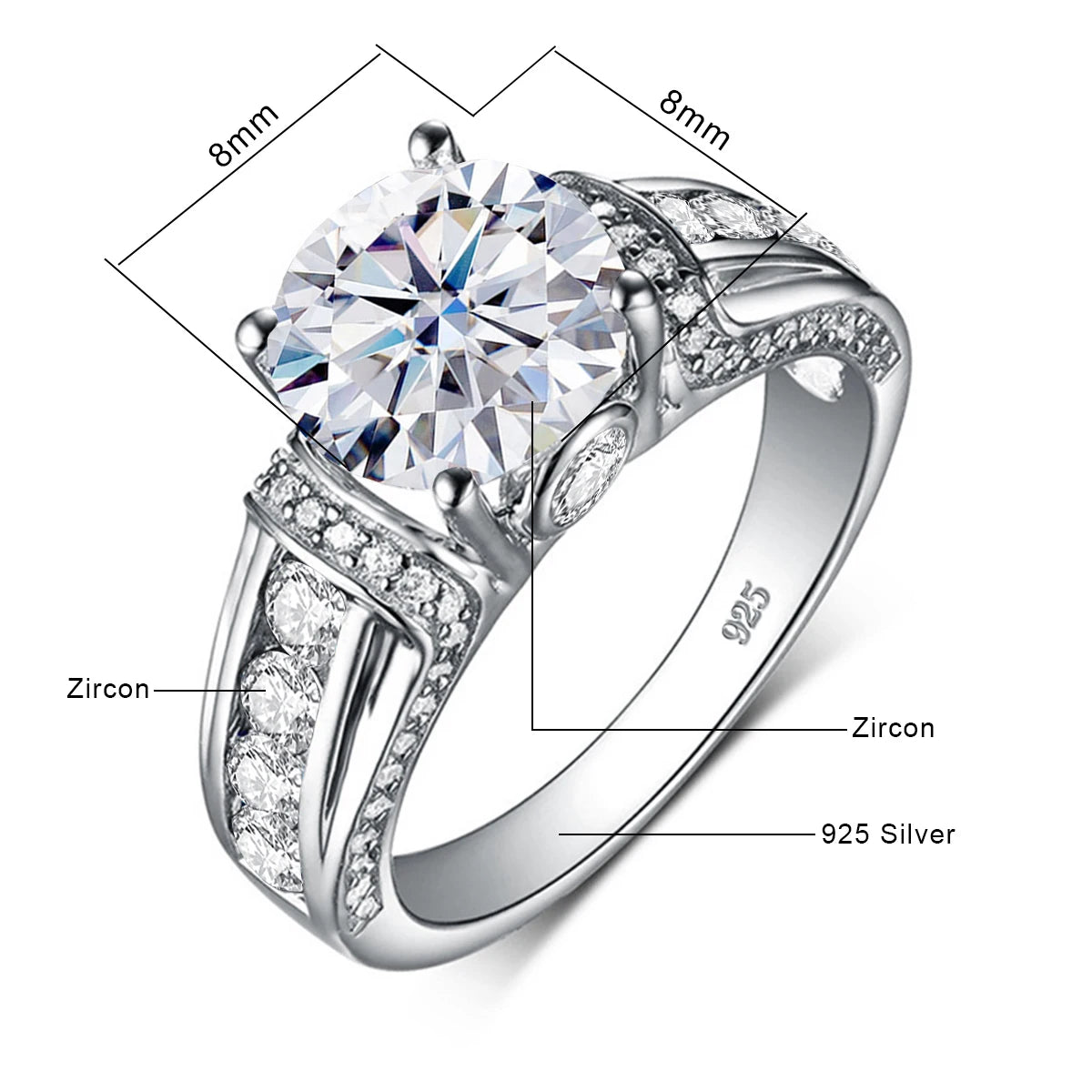 Anillo de compromiso moissanita de 2 quilates