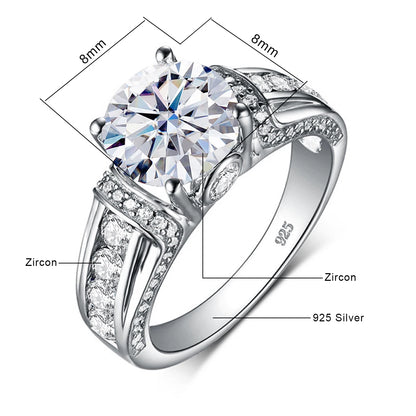 Anillo de compromiso moissanita de 2 quilates