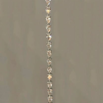 Pulsera de tenis de diamantes de moissanita con corte de pera de 3*5 mm