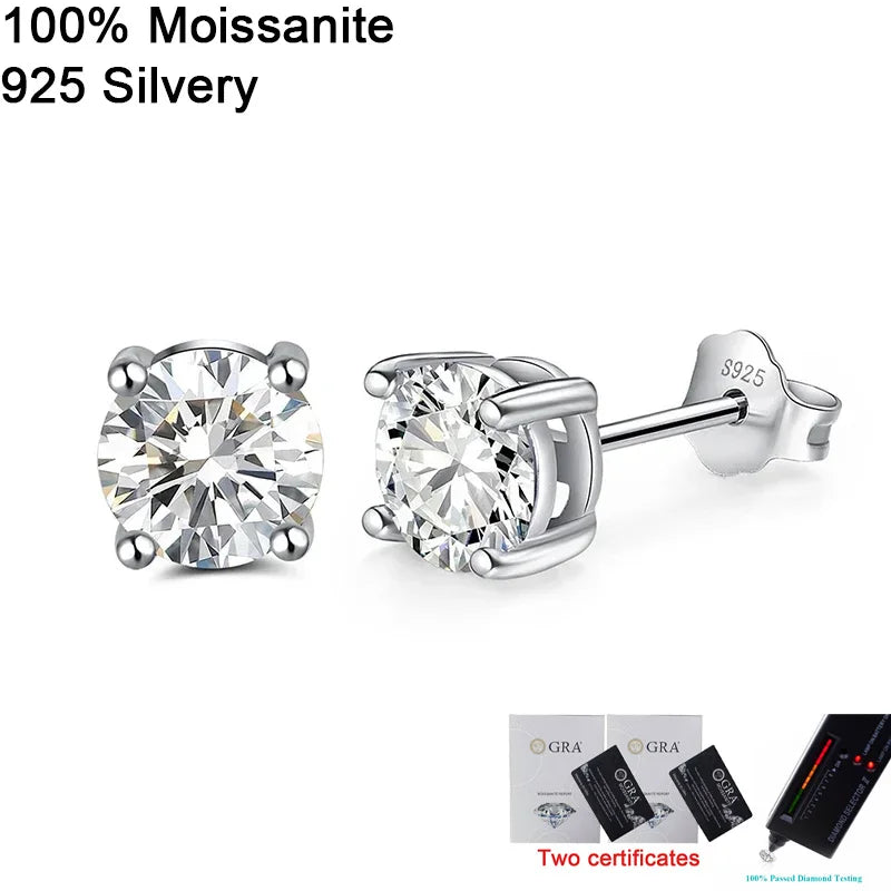 Pendientes de moissanita para mujer, multi-color