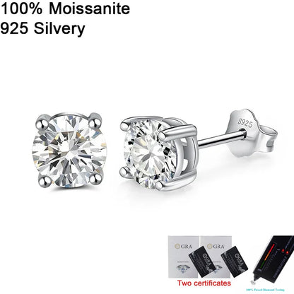 Pendientes de moissanita para mujer, multi-color