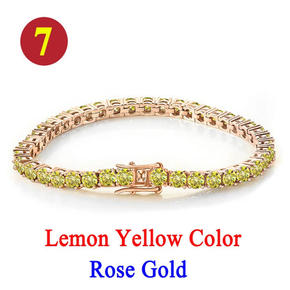 Pulsera tenis, moissanita vvs 3mm