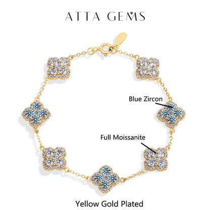 Pulsera de moissanita diseño de trébol
