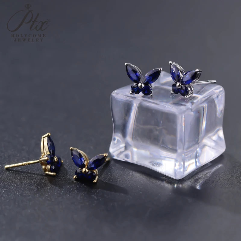 Juego de aretes mariposa de moissanita