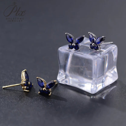 Juego de aretes mariposa de moissanita
