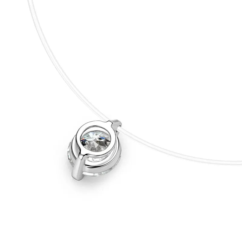 Gargantilla de plata con moissanita para mujer