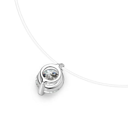 Gargantilla de plata con moissanita para mujer