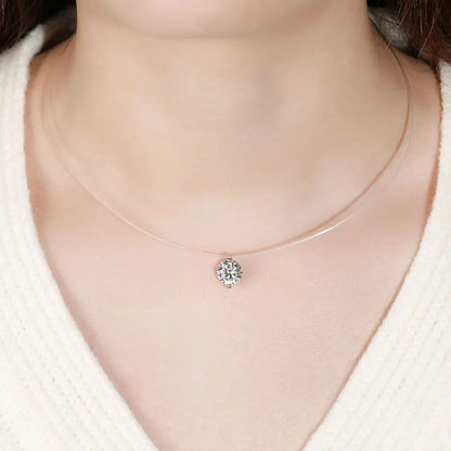 Gargantilla de plata con moissanita para mujer