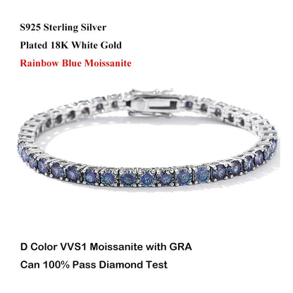 Pulsera de Moissanita Azul