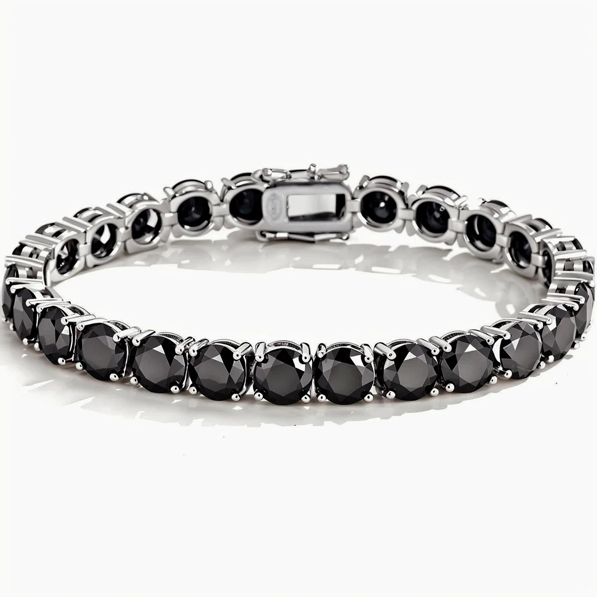 ‌ Pulsera de tenis de moissanita negra