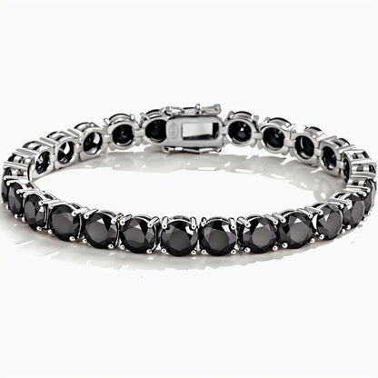 ‌ Pulsera de tenis de moissanita negra