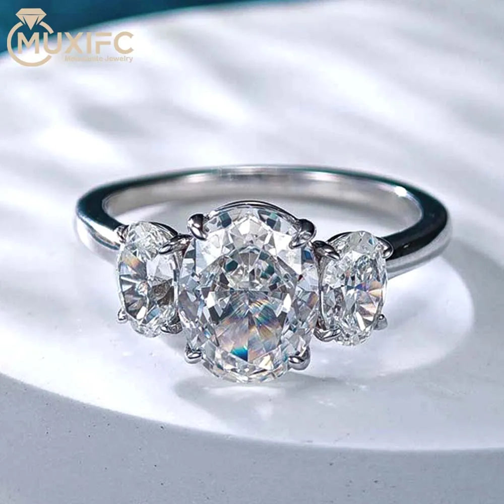 Anillo de compromiso de moissanita de corte ovalado de 3/6 quilates