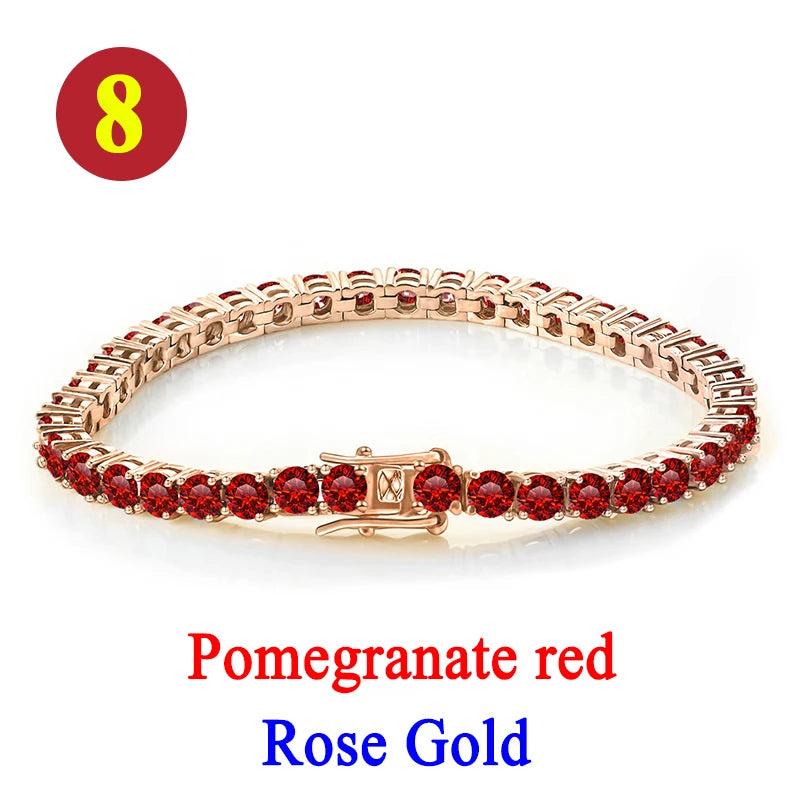 Pulsera tenis, moissanita vvs 3mm