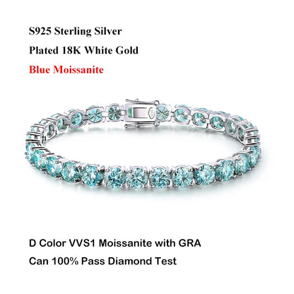 Pulsera de Moissanita Azul