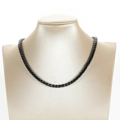 Collar tennis de moissanita negra de 3 - 6.5 mm