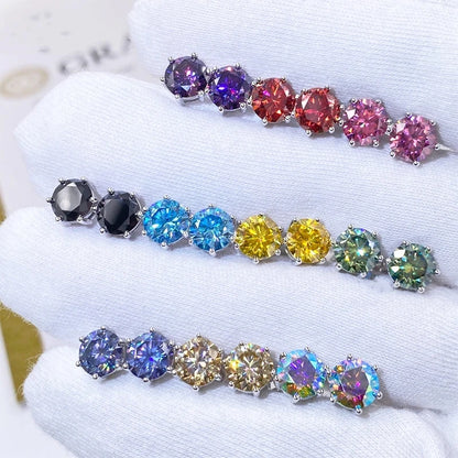 Pendientes de moissanita de 1ct-6ct, 21 colores