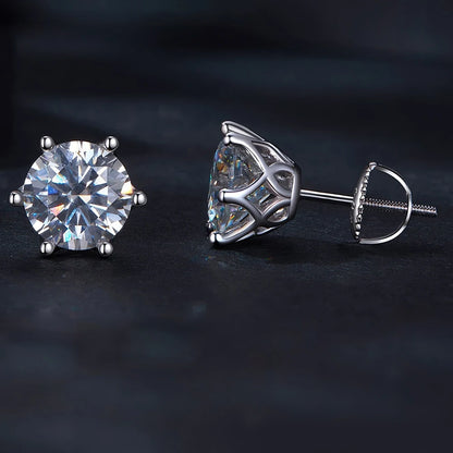 Aretes de moissanita 6 puntas