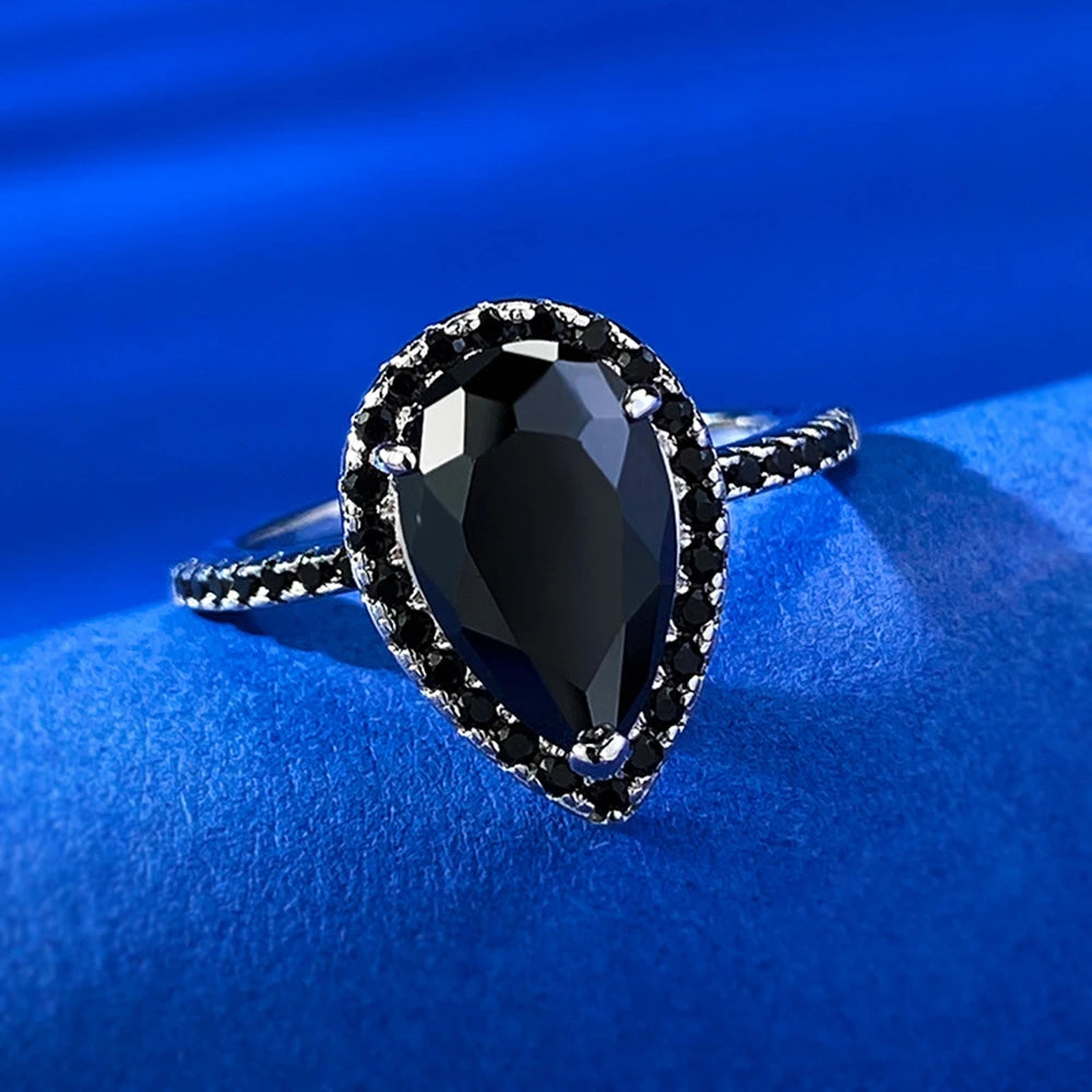 Anillo de compromiso de circón negro