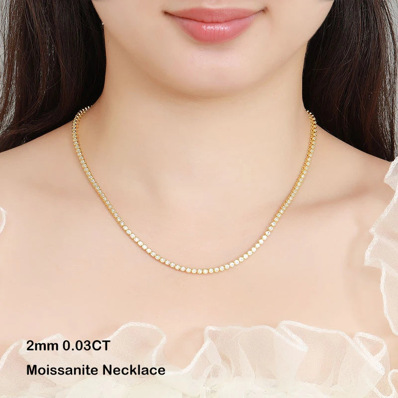 Cadena burbuja de moissanita 0.1ct de 3mm