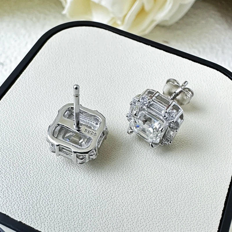 Juego de aretes Unisex de moissanita de 2 quilates