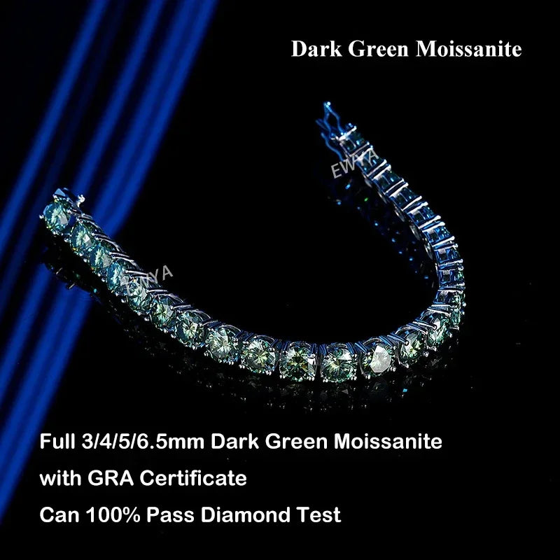 Pulsera de Moissanita Azul