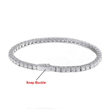 Pulsera tenis de moissanita 3/4mm, broche personalizable