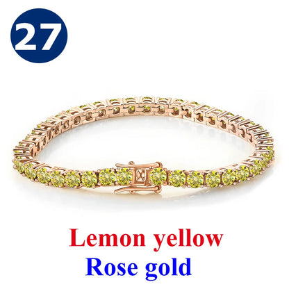 Cadena de tenis de moissanita Unisex Azul