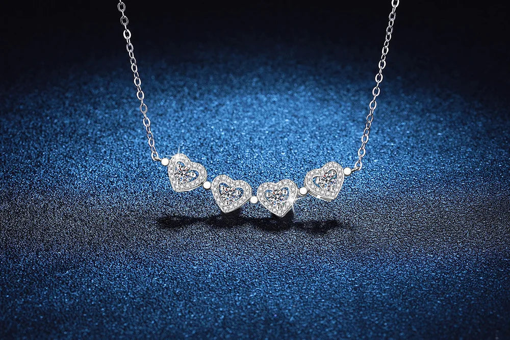 Cadena de clavícula de moissanita y paltino