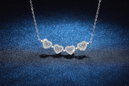 Cadena de clavícula de moissanita y paltino