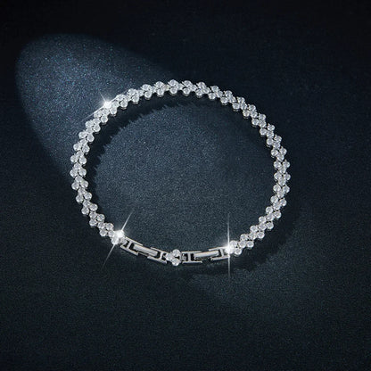 Pulsera de tenis de moissanita triple de 17cm