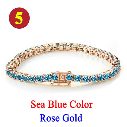 Pulsera tenis, moissanita vvs 3mm